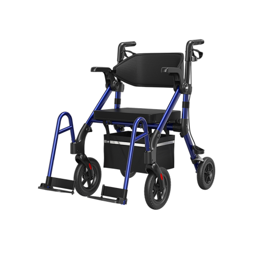 VOCIC Z55 Versatile 2-in-1 Rollator Walker– Lightweight Foldable Mobility Aid with Seat, Storage Bag & Adjustable Height