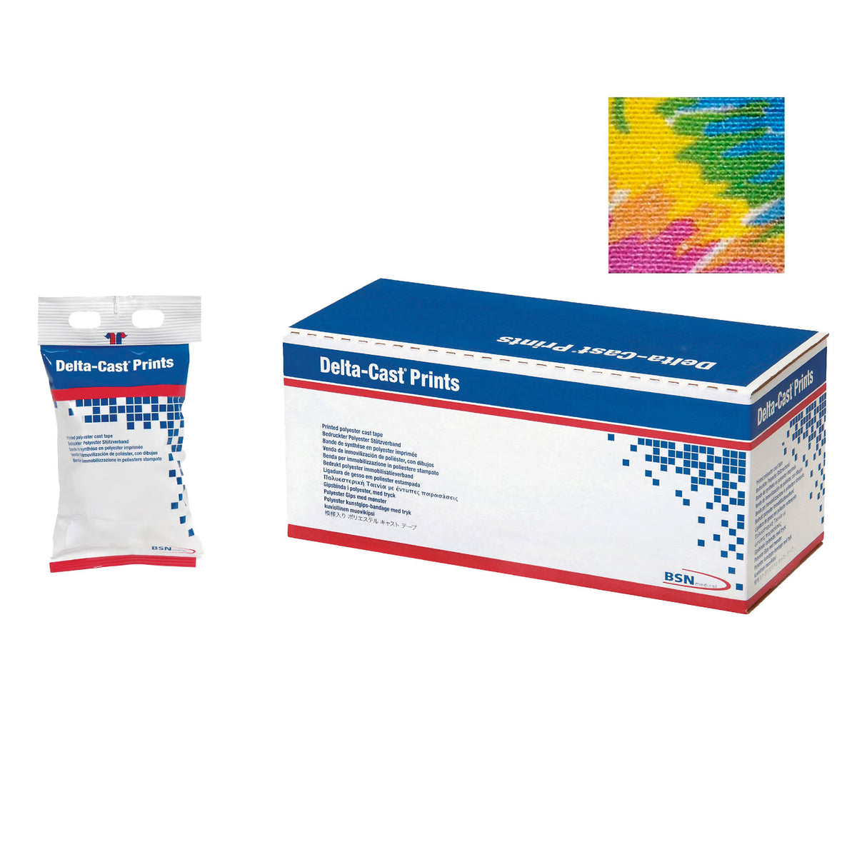 Cast Tape Delta-Cast Prints 2 Inch X 12 Foot Polyester Pastel Print, Packaging Type- Box Default Title
