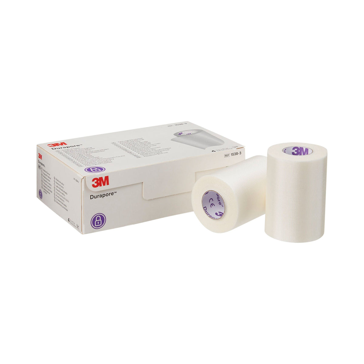 Medical Tape 3M Durapore White 3 Inch X 10 Yard Silk-Like Cloth NonSterile Roll