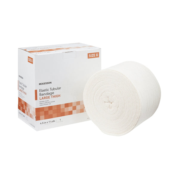 Elastic Tubular Support Bandage McKesson Spandagrip 4 1/2 Inch X 11 Yard Large Thigh Pull On Natural NonSterile Size G Standard Compression