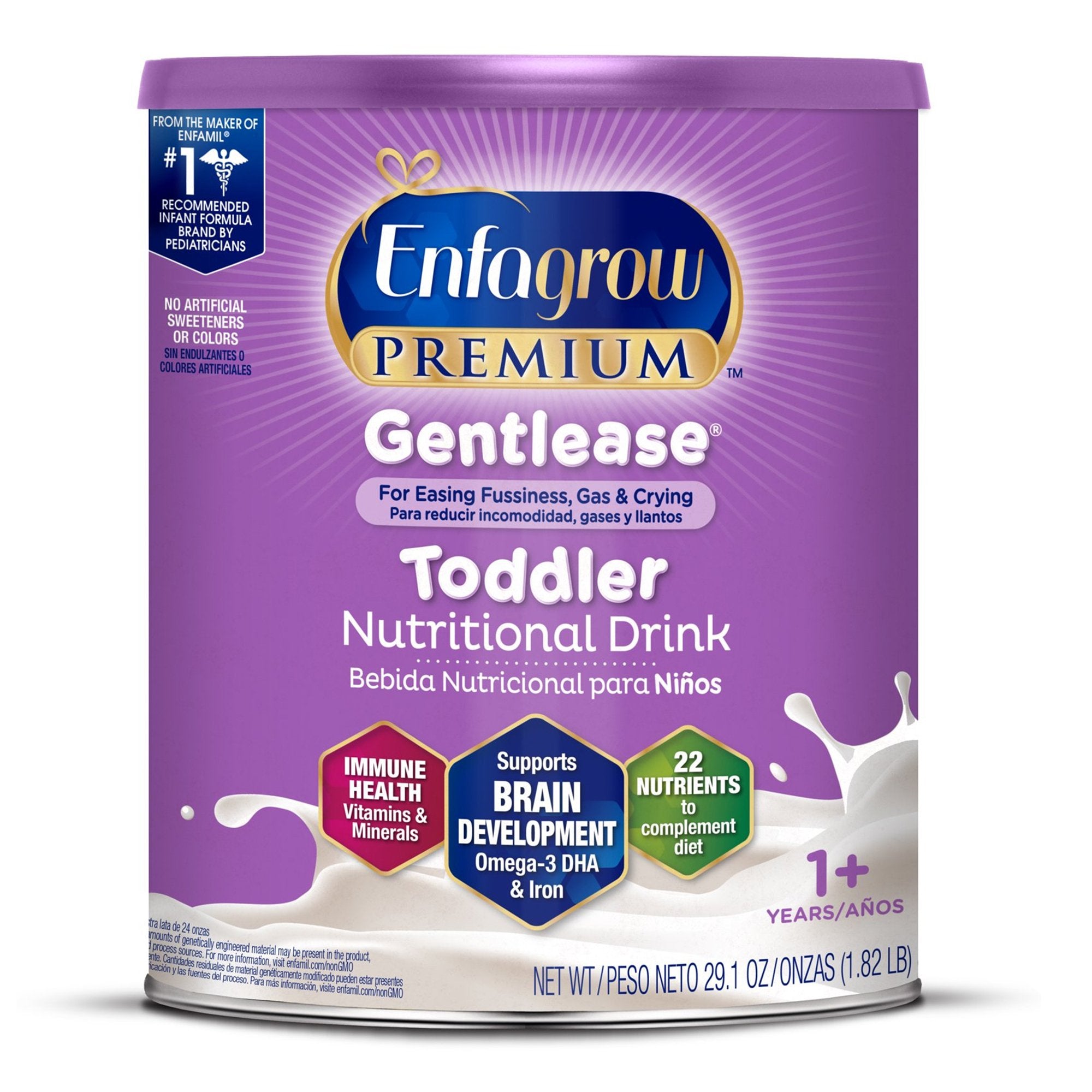 Pediatric Oral Supplement EnfagrowPremium Gentlease Toddler Unflavored 29.1 oz. Can Powder Calories
