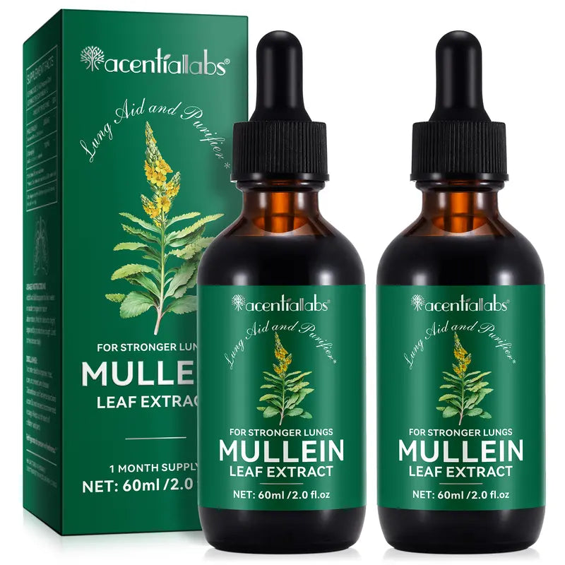 Acentiallabs Mullein Leaf Extract & Chlorophyll Extract Drops for Lungs-60Ml - Edible Healthcare Supplement Dietary Fitness