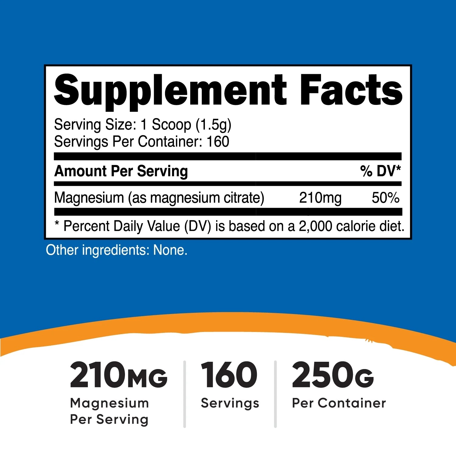 Magnesium Citrate Powder Supplement (250 Grams) Unflavored - Gluten Free & Non-Gmo