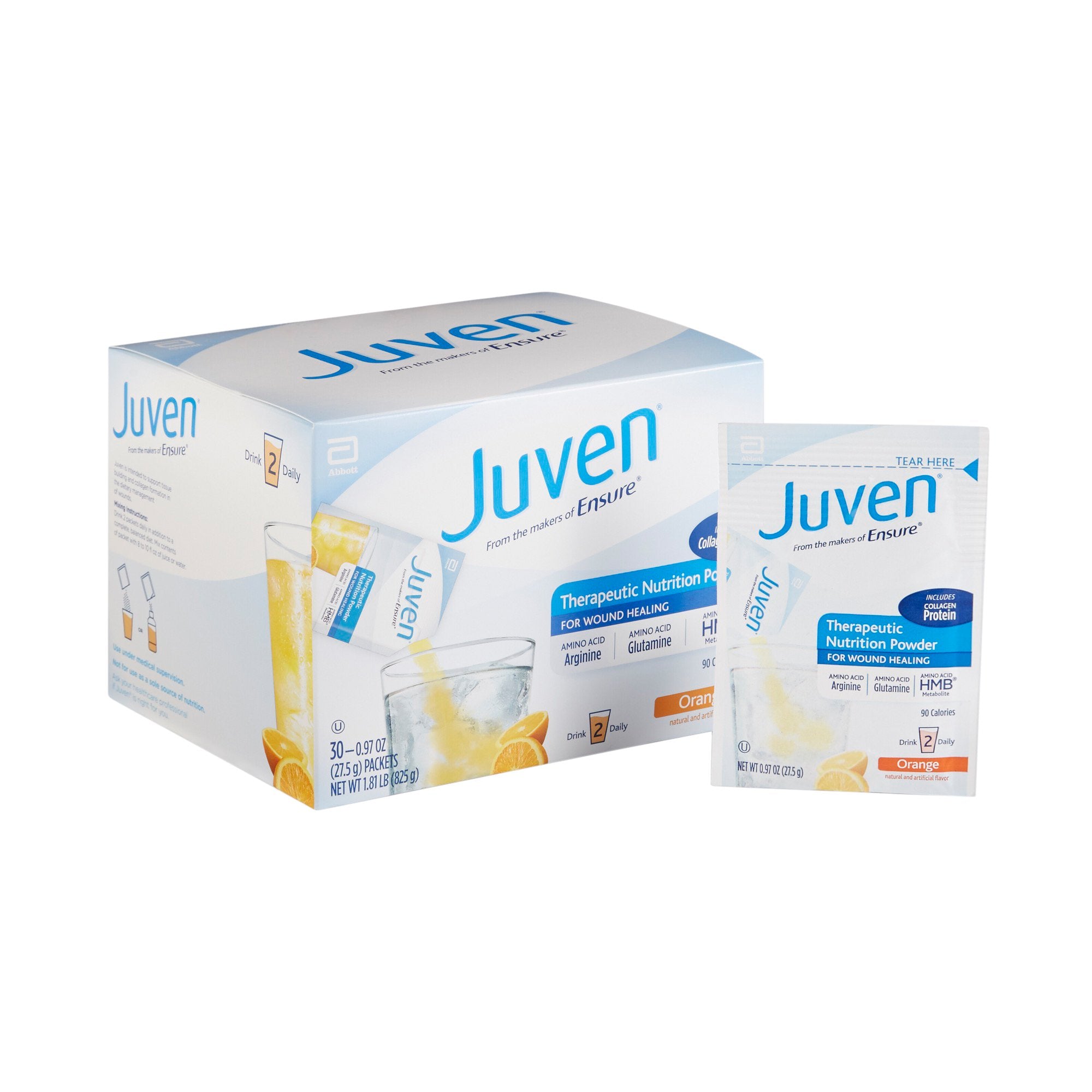 Oral Supplement Juven Orange Flavor Powder 0.97 oz. Individual Packet, Packaging Type- Case