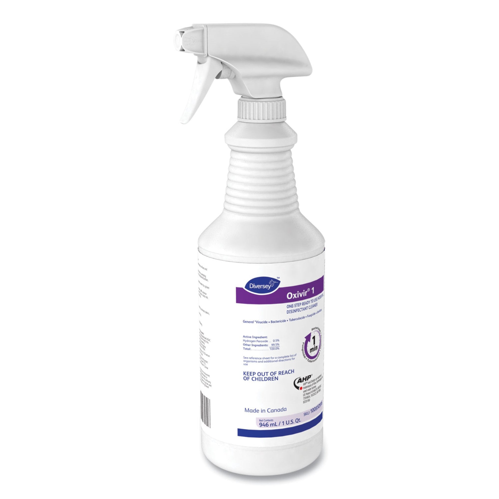 Diversey Oxivir 1 Surface Disinfectant Cleaner Peroxide Based Trigger Spray Liquid 32 oz. Bottle Cherry Almond Scent NonSterile