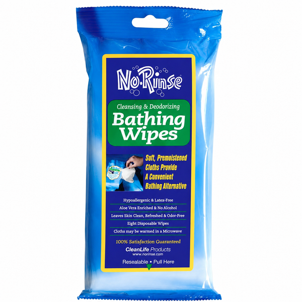 No Rinse Bathing Wipes Retail Package  Pk/8