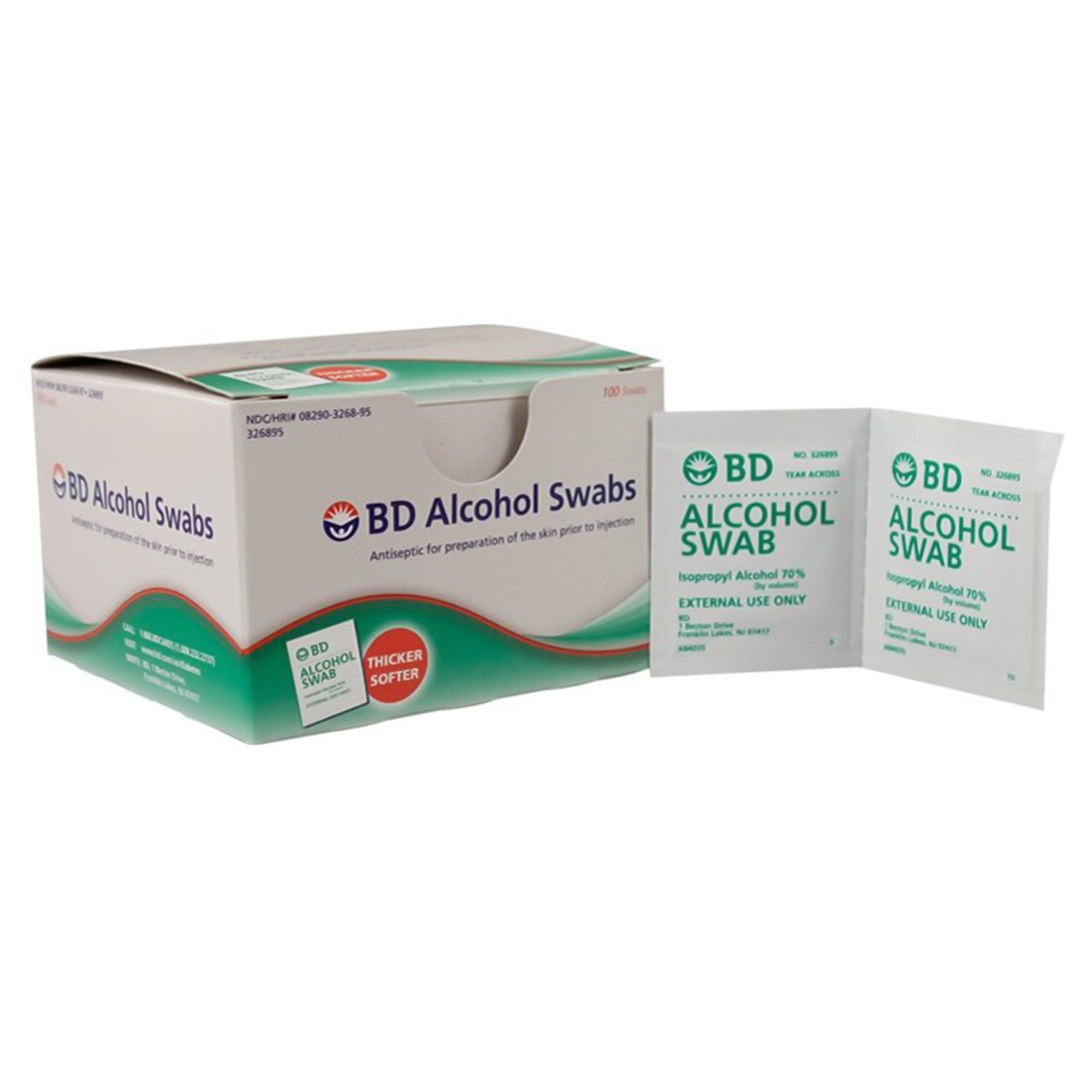 Alcohol Prep Pad BD 70% Strength Isopropyl Alcohol Individual Packet NonSterile, Packaging Type- Box