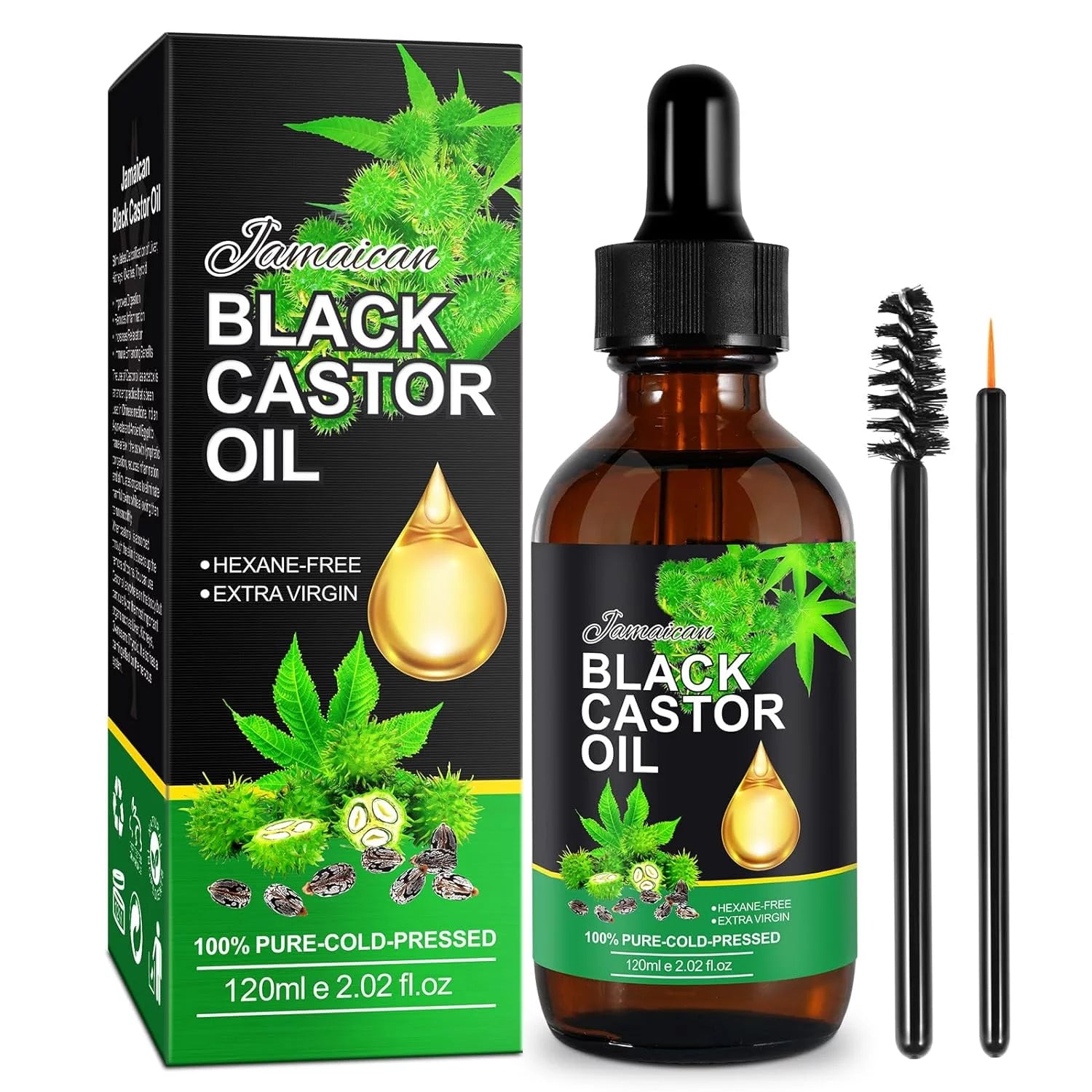 Jamaican Black Castor Oil,Organic Castor Oil for Body Skin,100% Pure Cold Pressed Black Castor Oil Organic,Essential Oil,Massage Oil,Hair Nourishing Oil,Anti-Aging Oil,Massage Oils