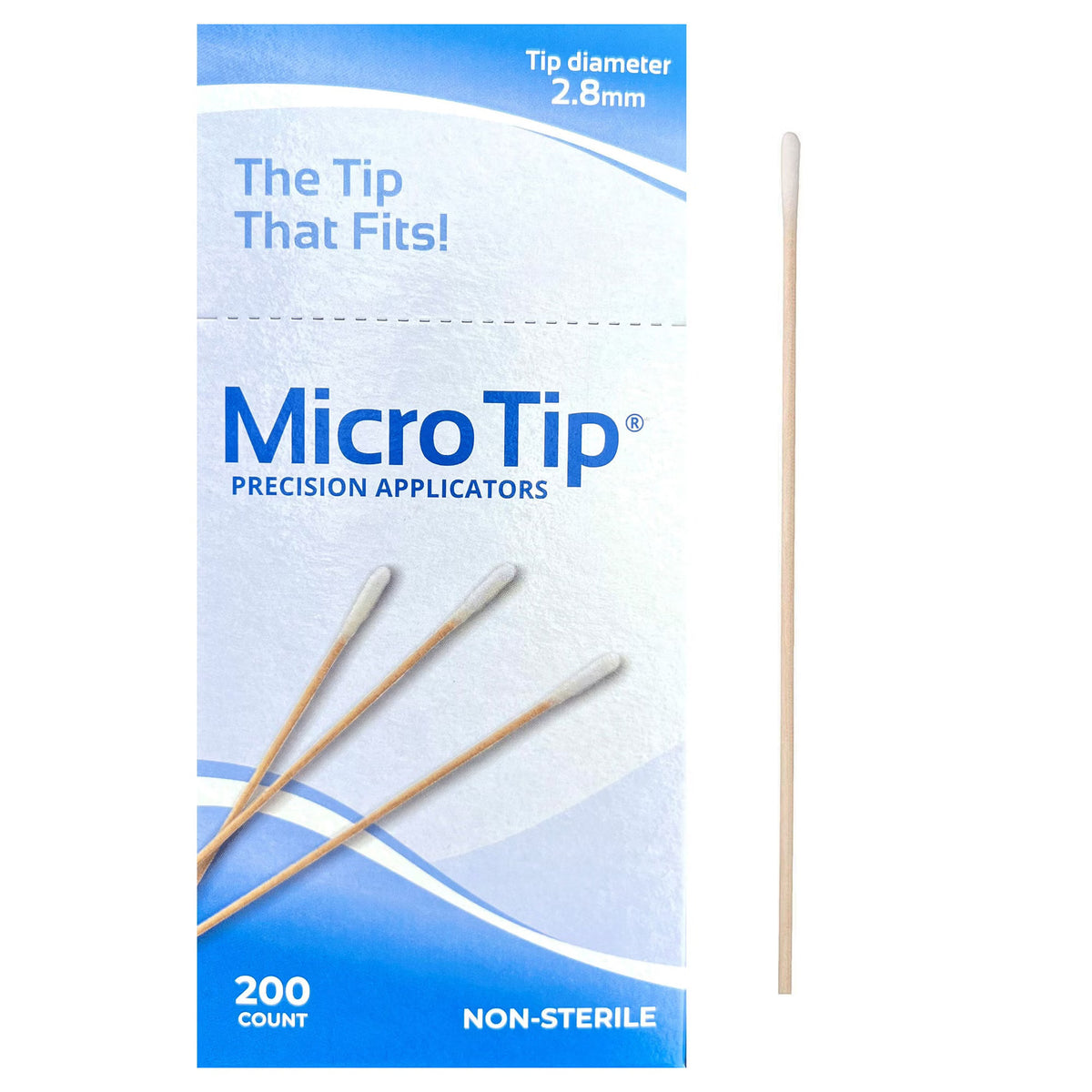 Swabstick Micro-Tip Cotton Tip Wood Shaft 6 Inch NonSterile 200 per Pack, Packaging Type- Box Default Title