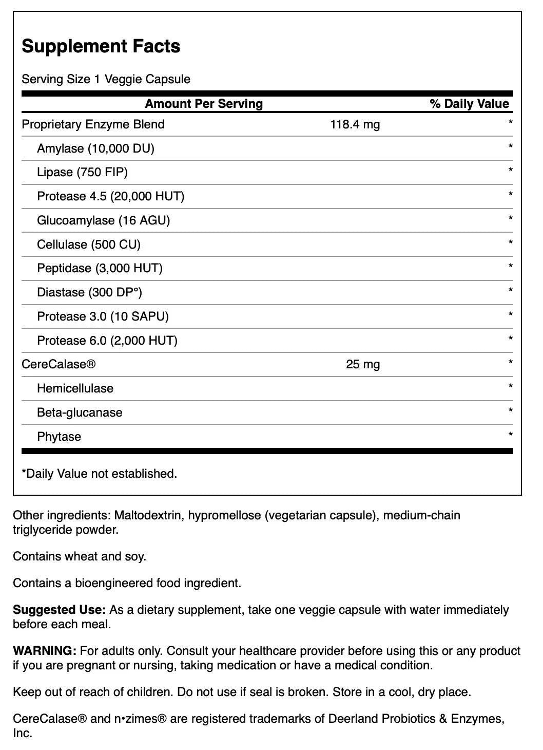 Swanson N-Zimes - Featuring Cerecalase 90 Veg Caps 2 Pack