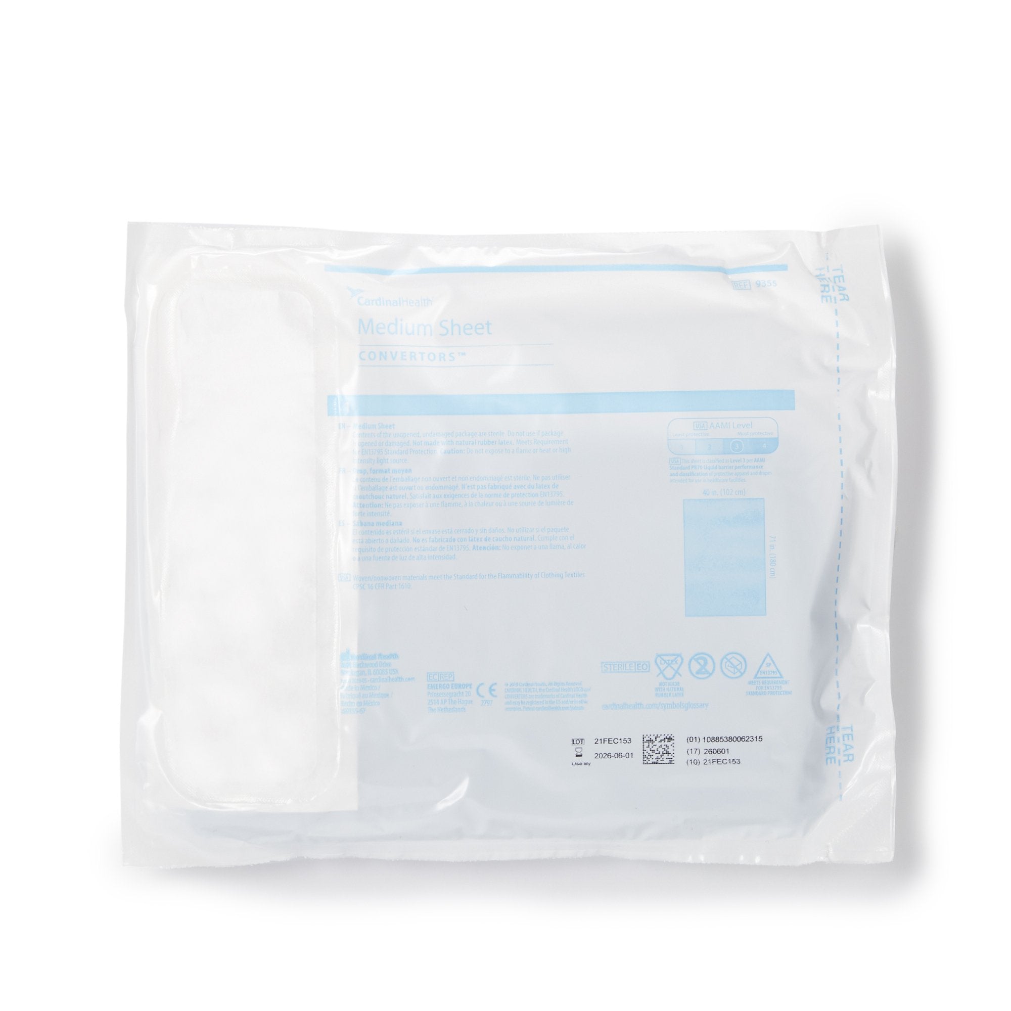 General Purpose Drape Medium Drape 40 W X 70 L Inch Sterile, Packaging Type- Case