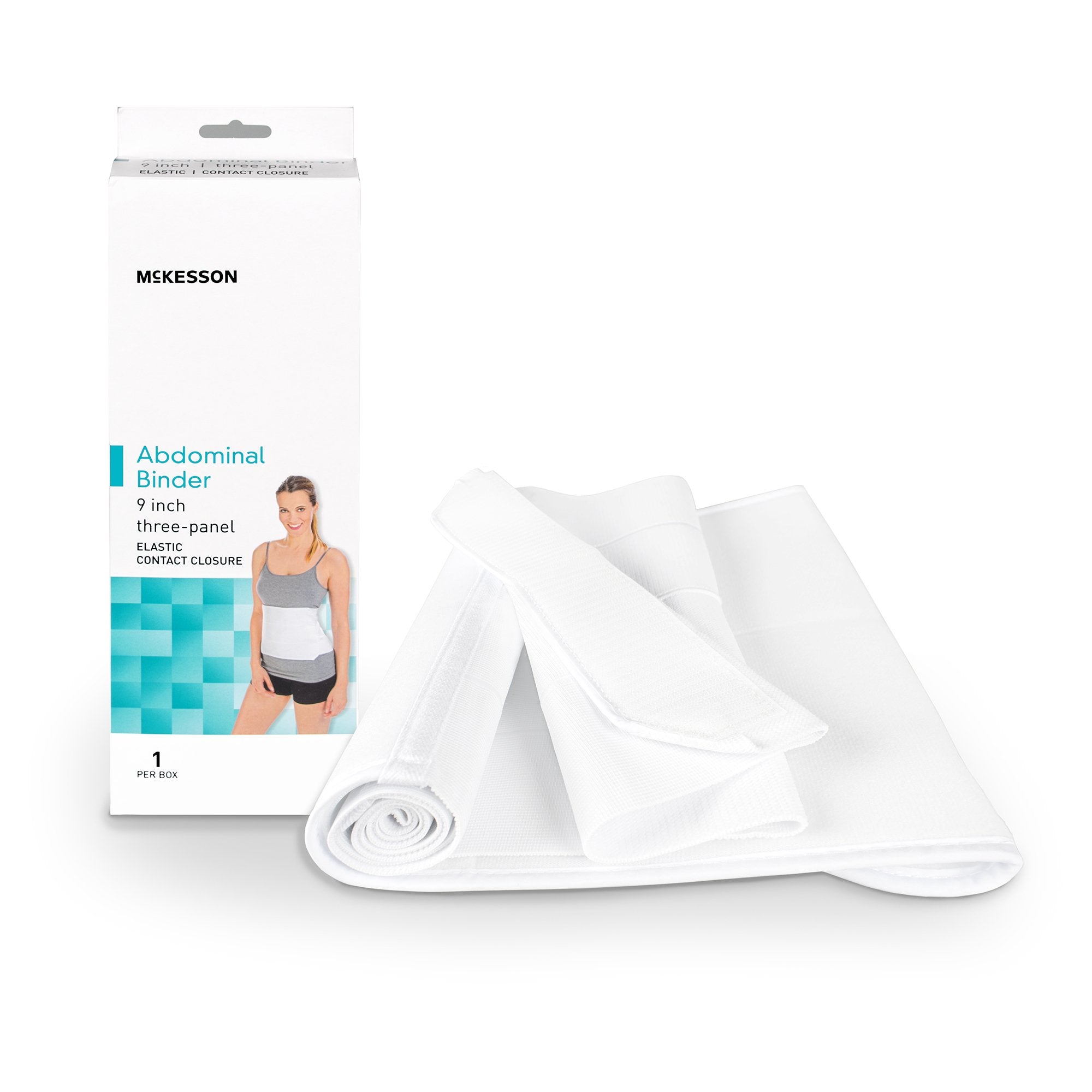 Abdominal Binder McKesson Large / X Large Hook and Loop Closure 62 to 74 Inch Waist Circumference 9 Inch Height Adult