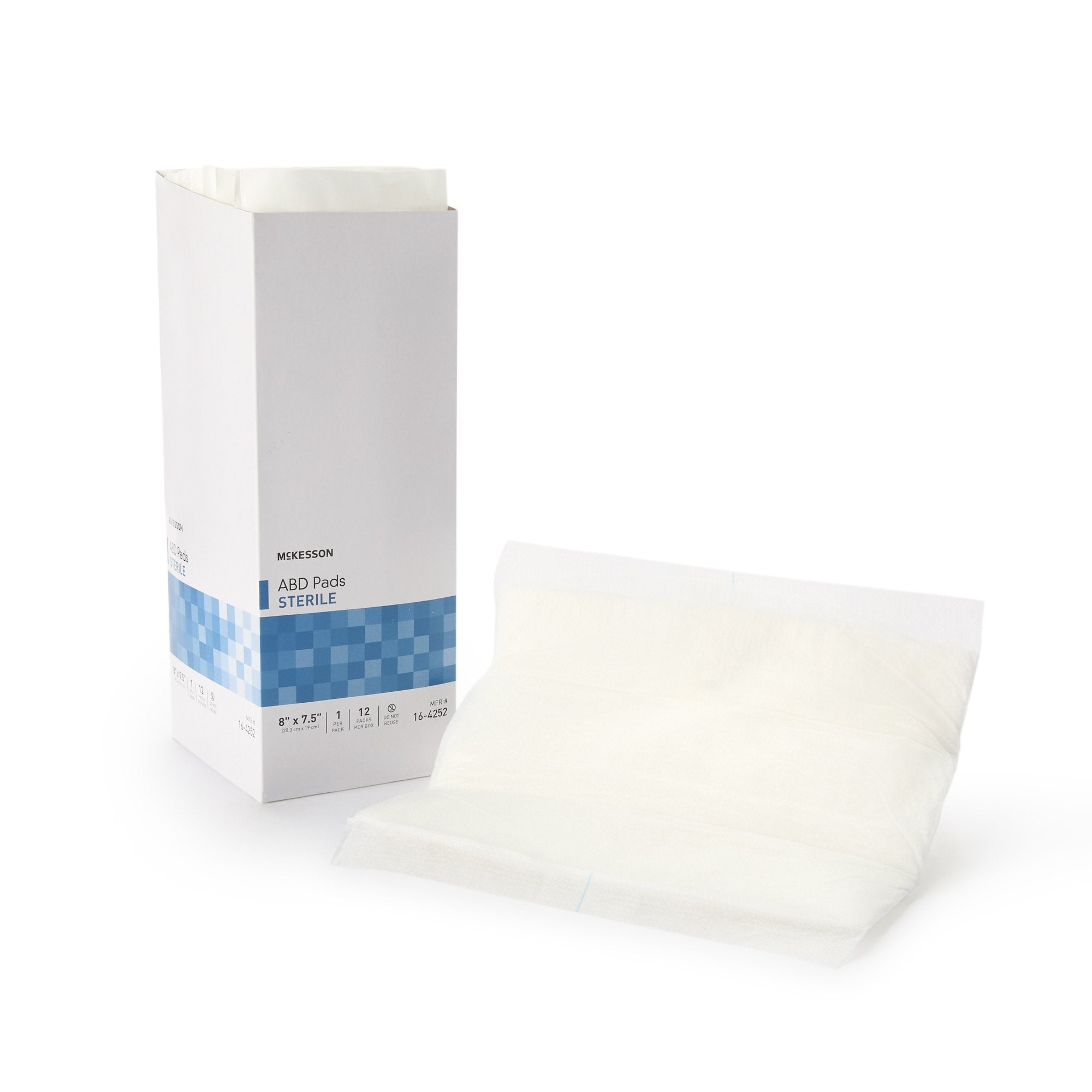 Abdominal Pad McKesson 7 1/2 X 8 Inch Sterile 1 per Pack