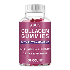 ABOK Hydrolyzed Collagen Gummies   60 Vegetarian Capsules   Enhanced with Vitamin C, Biotin, and Selenium