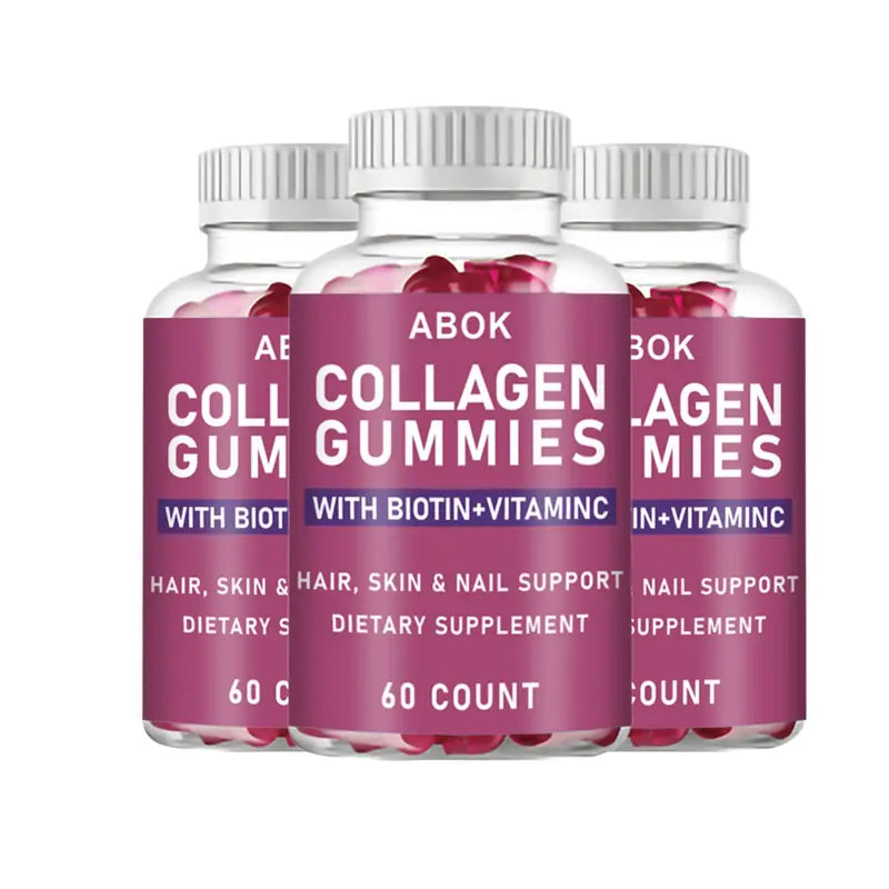 ABOK Hydrolyzed Collagen Gummies   60 Vegetarian Capsules   Enhanced with Vitamin C, Biotin, and Selenium