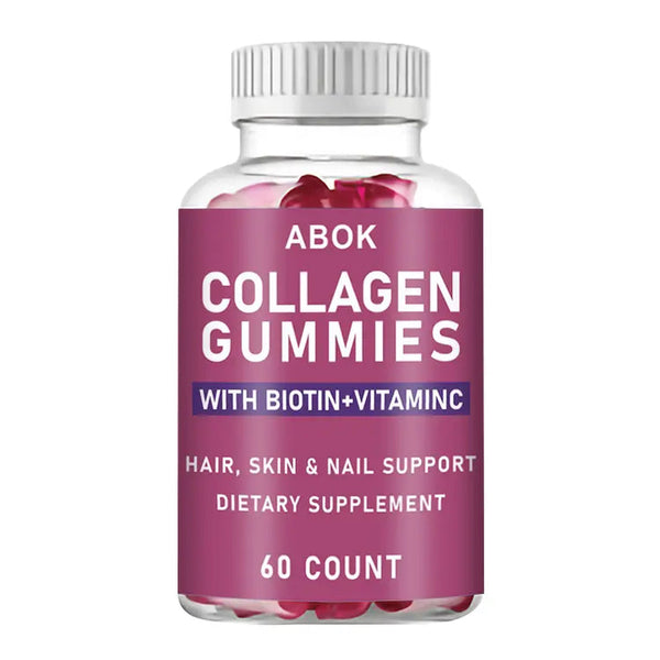ABOK Hydrolyzed Collagen Gummies   60 Vegetarian Capsules   Enhanced with Vitamin C, Biotin, and Selenium