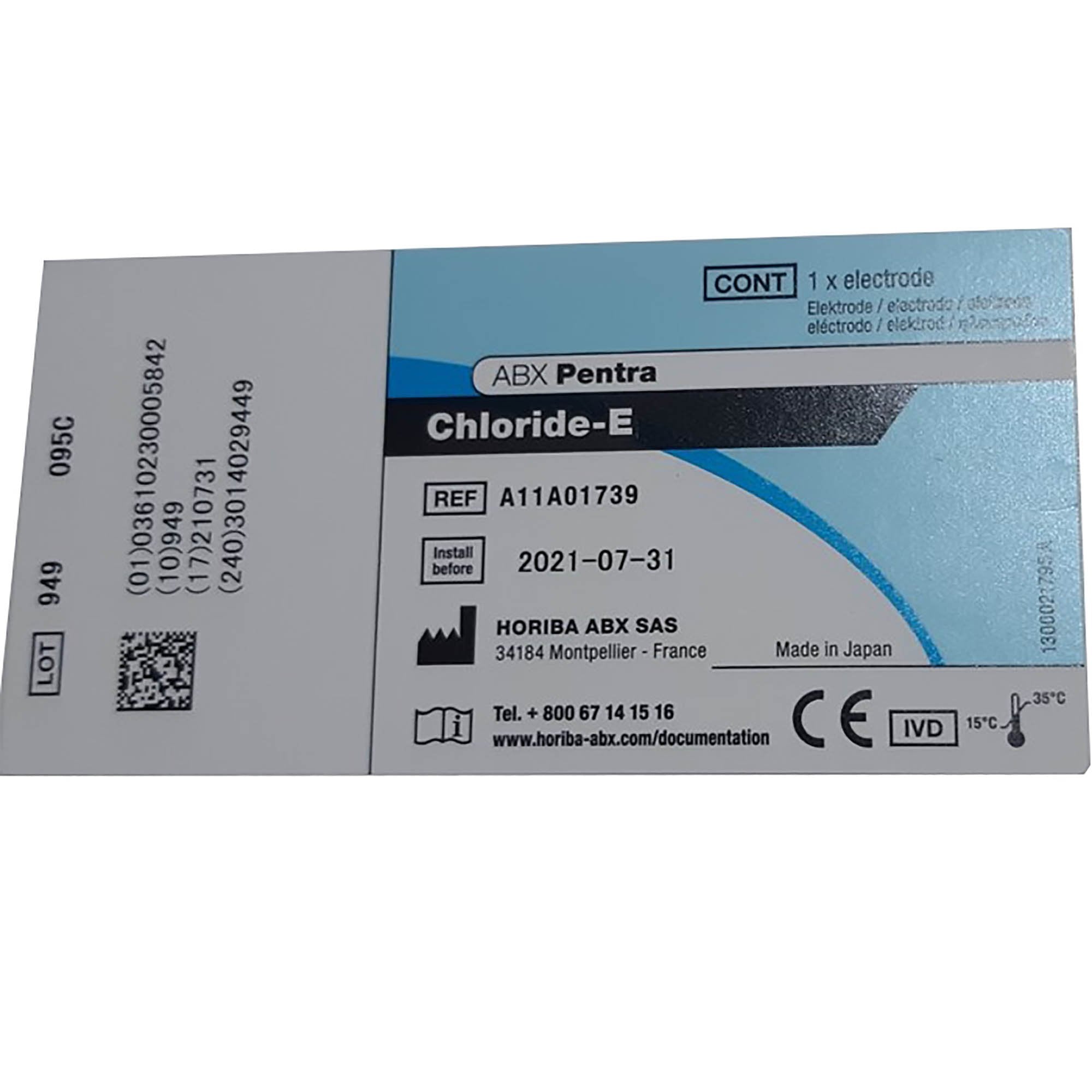 Ion Selective Electrode (ISE) ABX Pentra Chloride Electrode For ABX Pentra 400 Analyzer