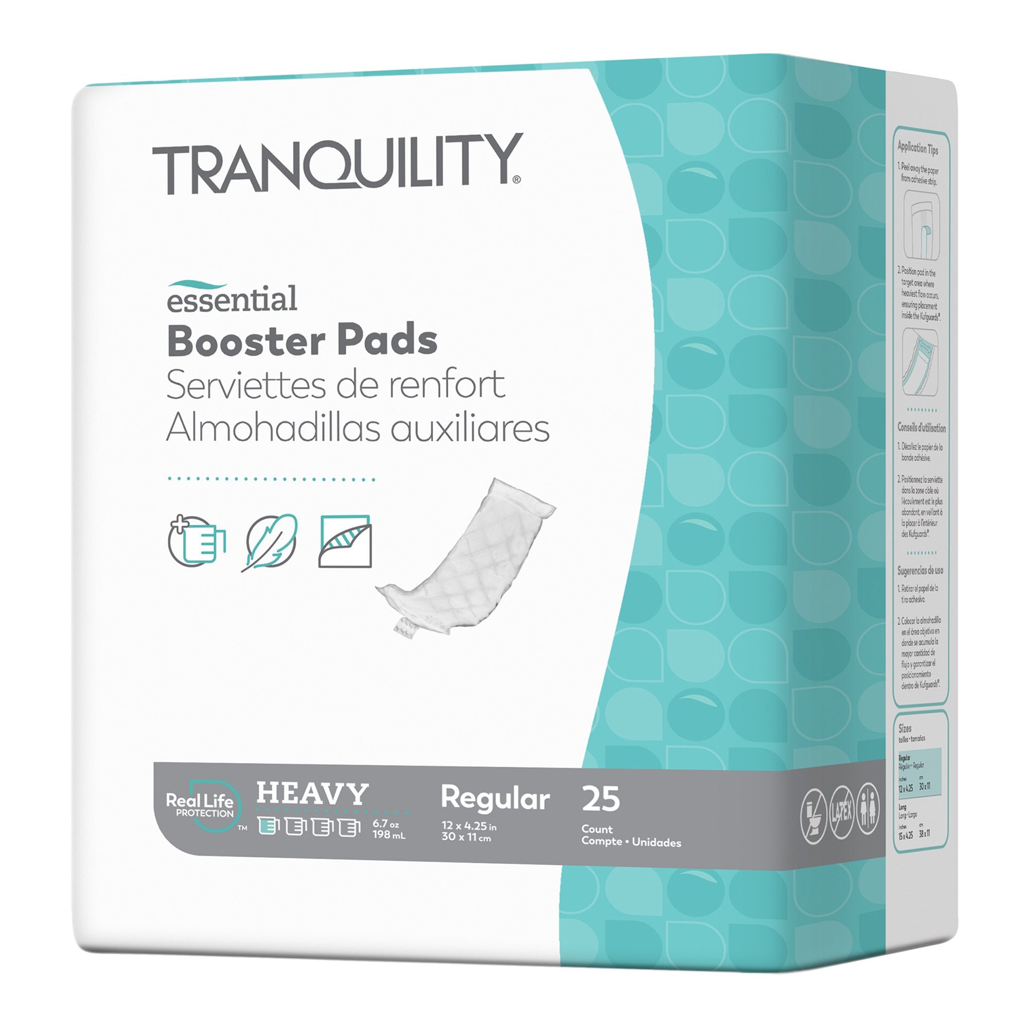 Booster Pad Tranquility Essential 4-1/4 X 12 Inch Heavy Absorbency Super Absorbent Core Regular, Packaging Type- Case