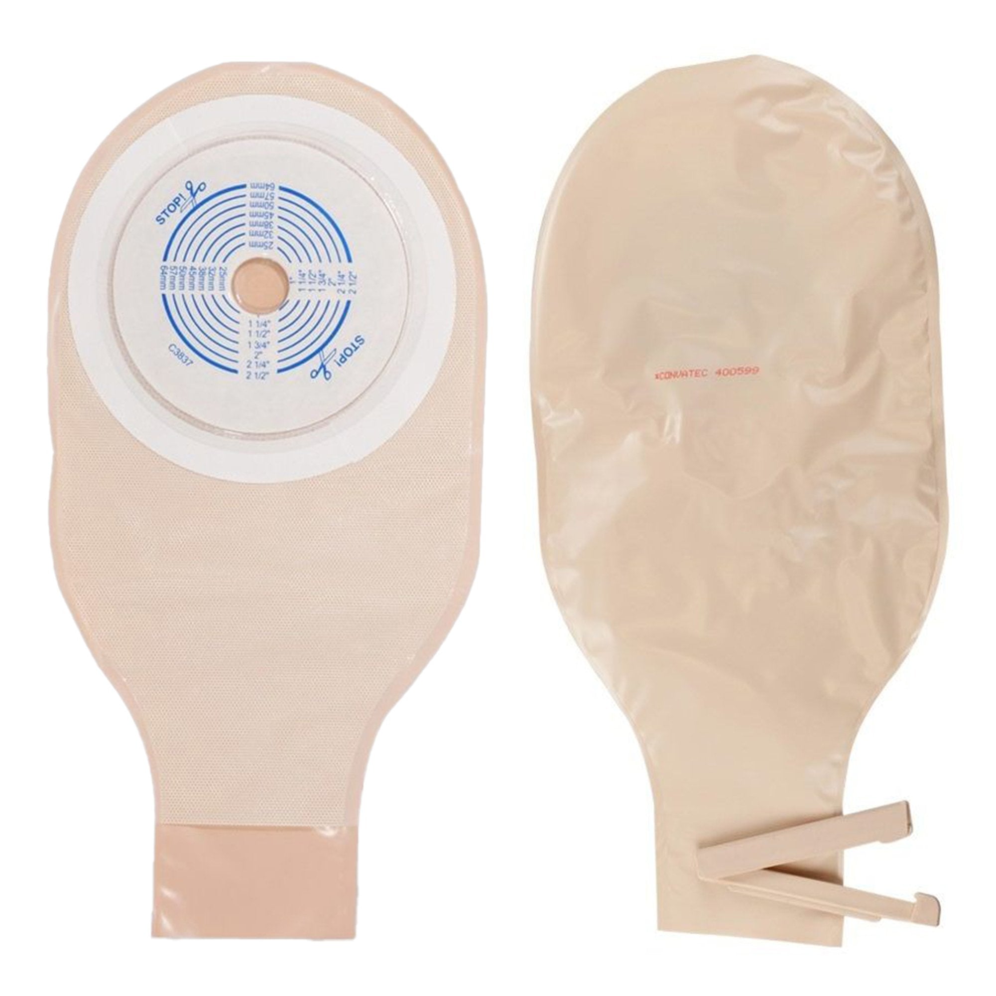 Colostomy Pouch ActiveLife One Piece System 12 Inch Length Flat, Trim to Fit 3/4 to 2 1/2 Inch Stoma Drainable