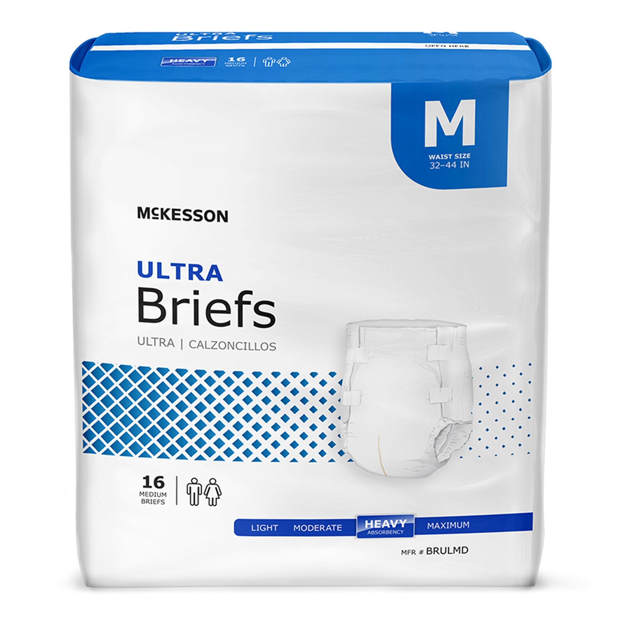 Unisex Adult Incontinence Brief McKesson Ultra Medium Disposable Heavy Absorbency, Packaging Type- Case