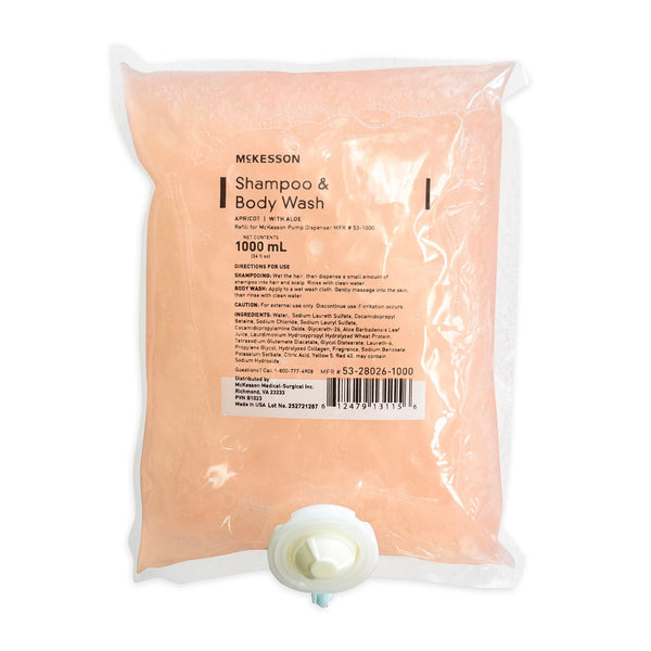 Shampoo and Body Wash McKesson 1,000 mL Dispenser Refill Bag Apricot Scent 1,000 mL · Case of 10