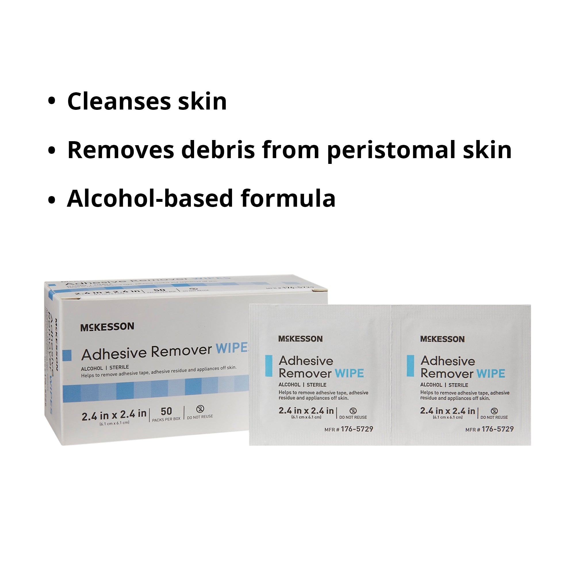 adhesive remover mckesson wipe 50 per box packaging type box