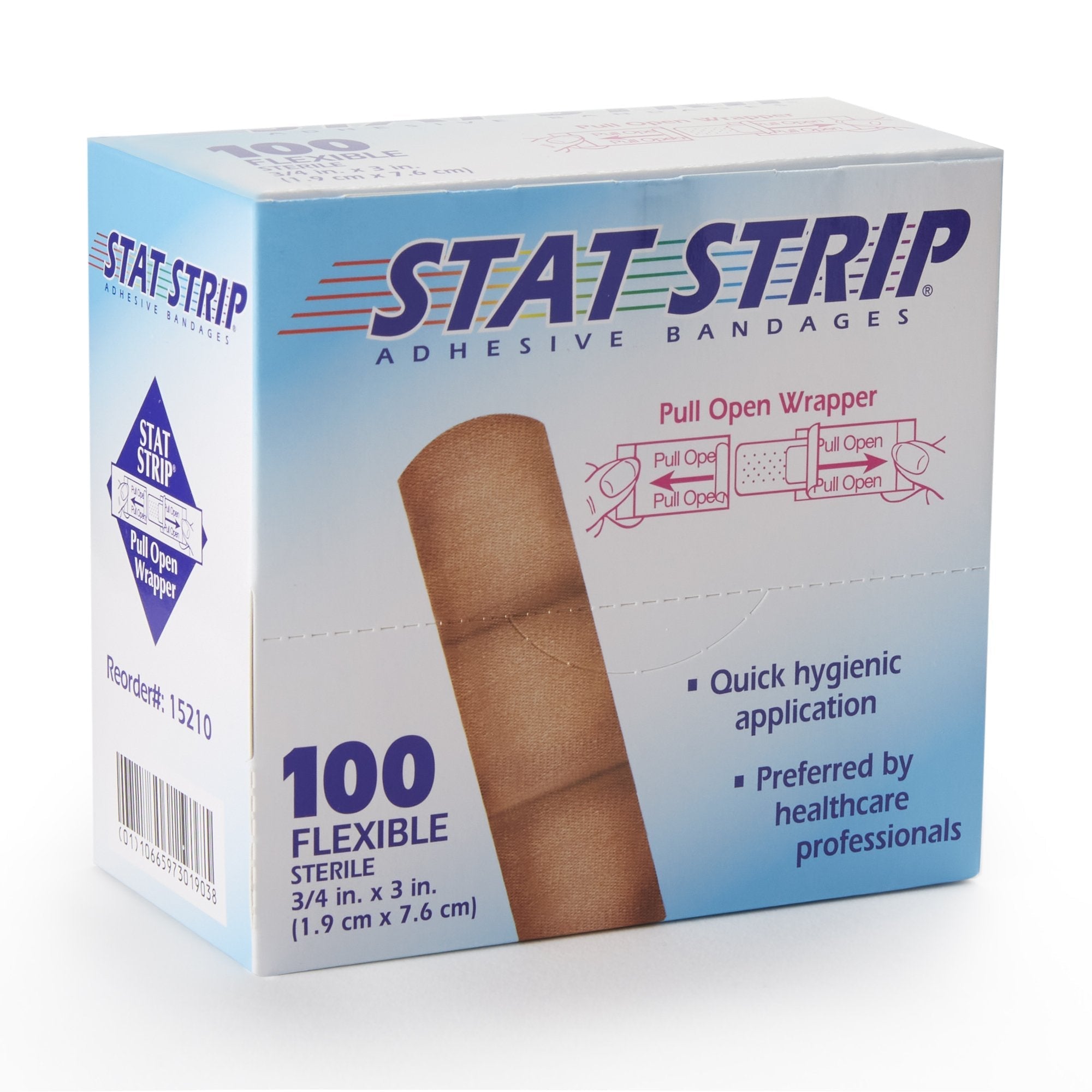 Adhesive Strip American White Cross Stat Strip 3/4 X 3 Inch Fabric Rectangle Tan Sterile