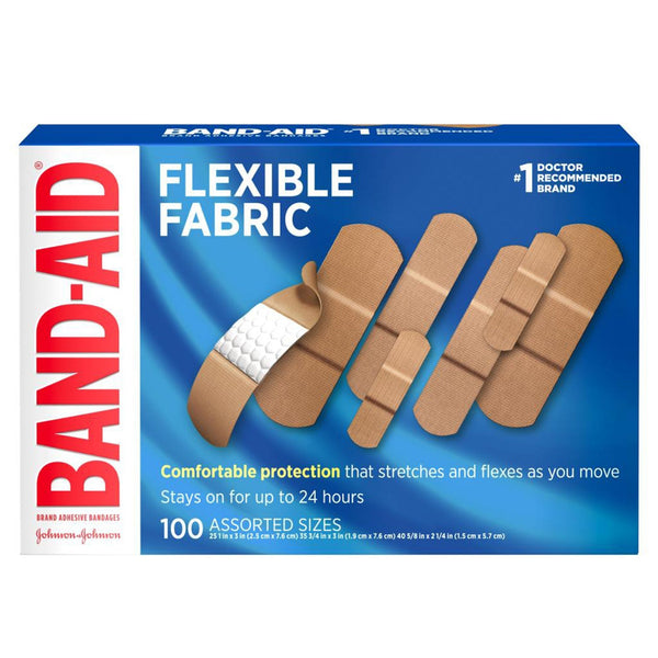 Adhesive Strip Band Aid Flexible Fabric (25) 1 X 3 Inch / (35) 3/4 X 3 Inch / (40) 5/8 X 2 1/4 Inch Fabric Rectangle Tan Sterile