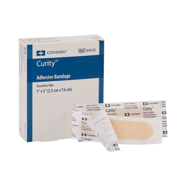 Adhesive Strip Curity Sensitive Skin 1 X 3 Inch Plastic Rectangle Tan Sterile