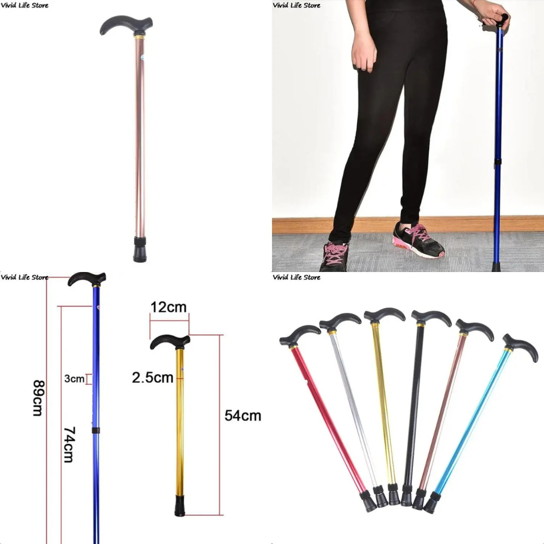 Adjustable Walking Stick 2 Section Stable Anti-Skid Crutch Seniors