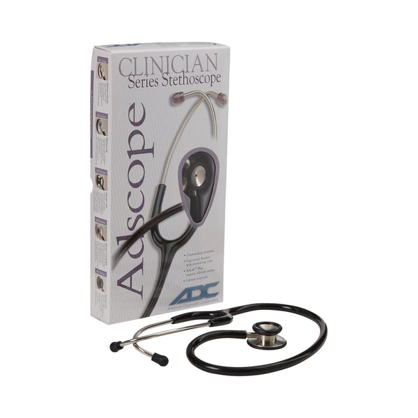 Clinician Stethoscope Adscope 603 Black 1 Tube 22 Inch Tube Double Sided Chestpiece