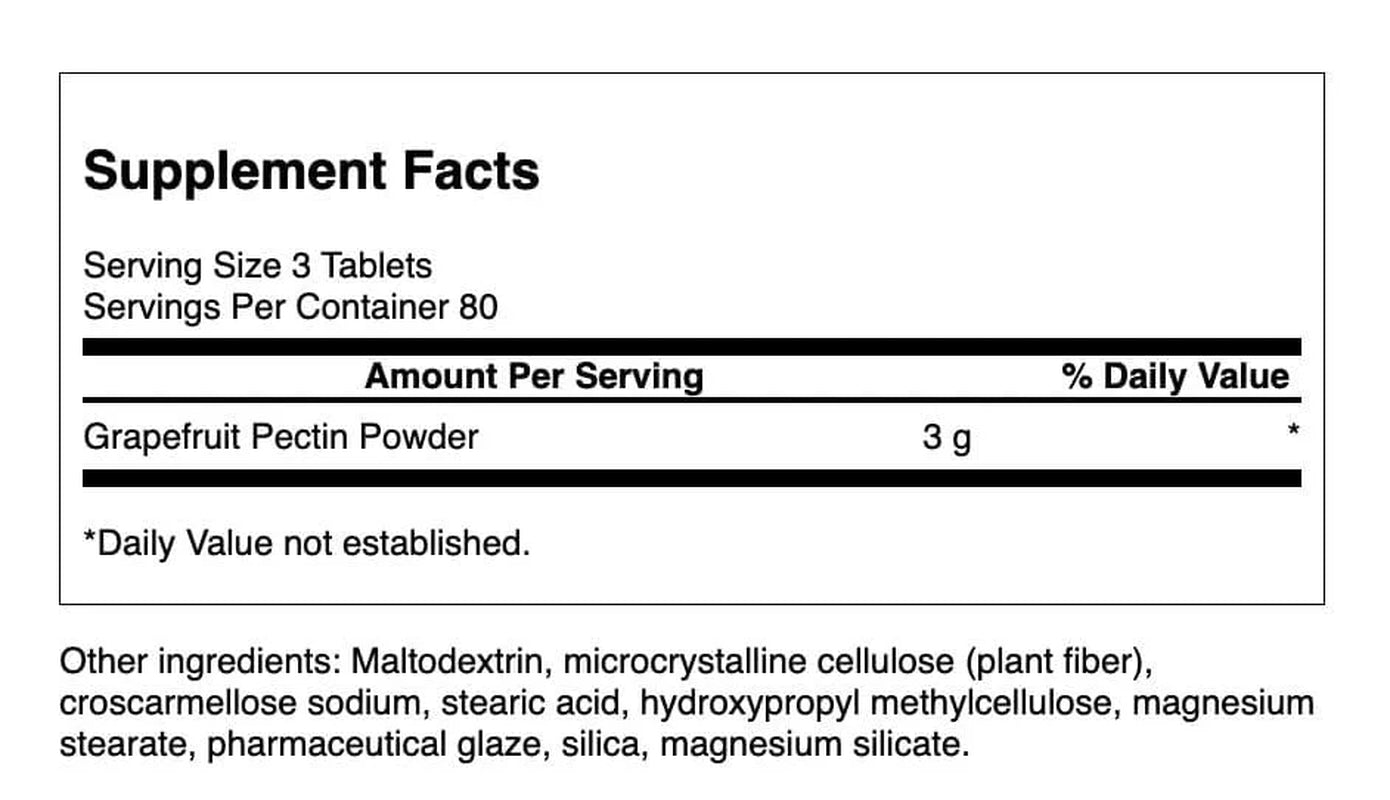 Swanson Grapefruit Pectin 1,000 Mg 240 Tabs 3 Pack