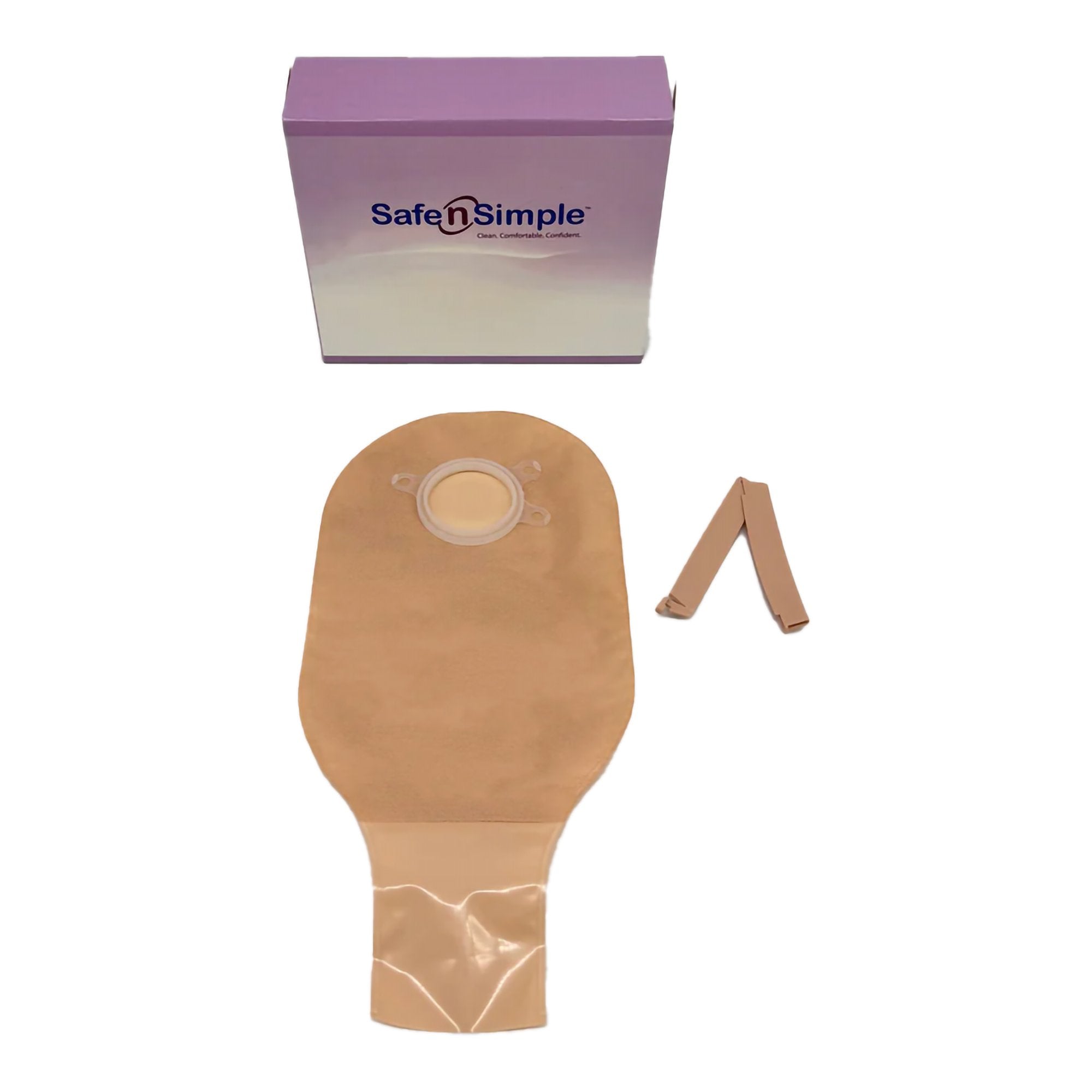 Ostomy Pouch Safe n' Simple Two-Piece System 12 Inch Length Without Barrier Drainable, Packaging Type- Box