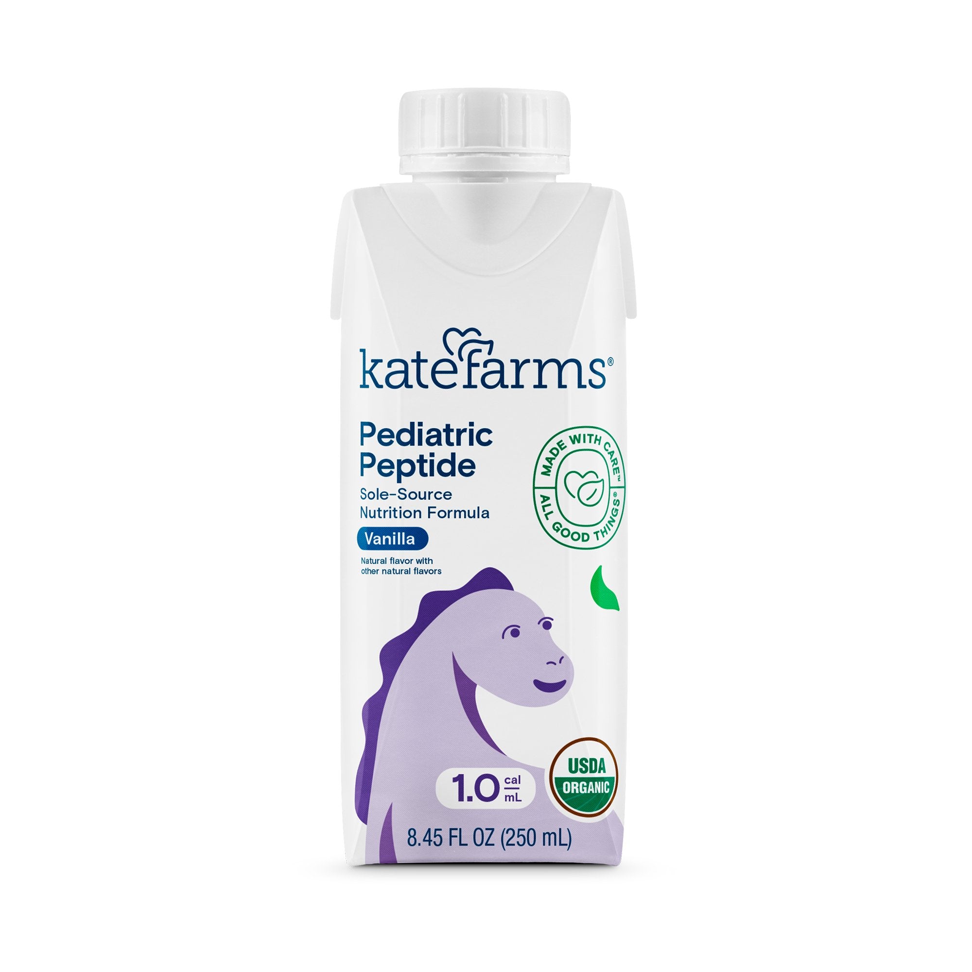 Pediatric Oral Supplement Kate Farms Pediatric Peptide 1.0 Vanilla Flavor 8.45 oz. Carton Liquid Organic Hydrolyzed Pea Protein, Packaging Type- Case