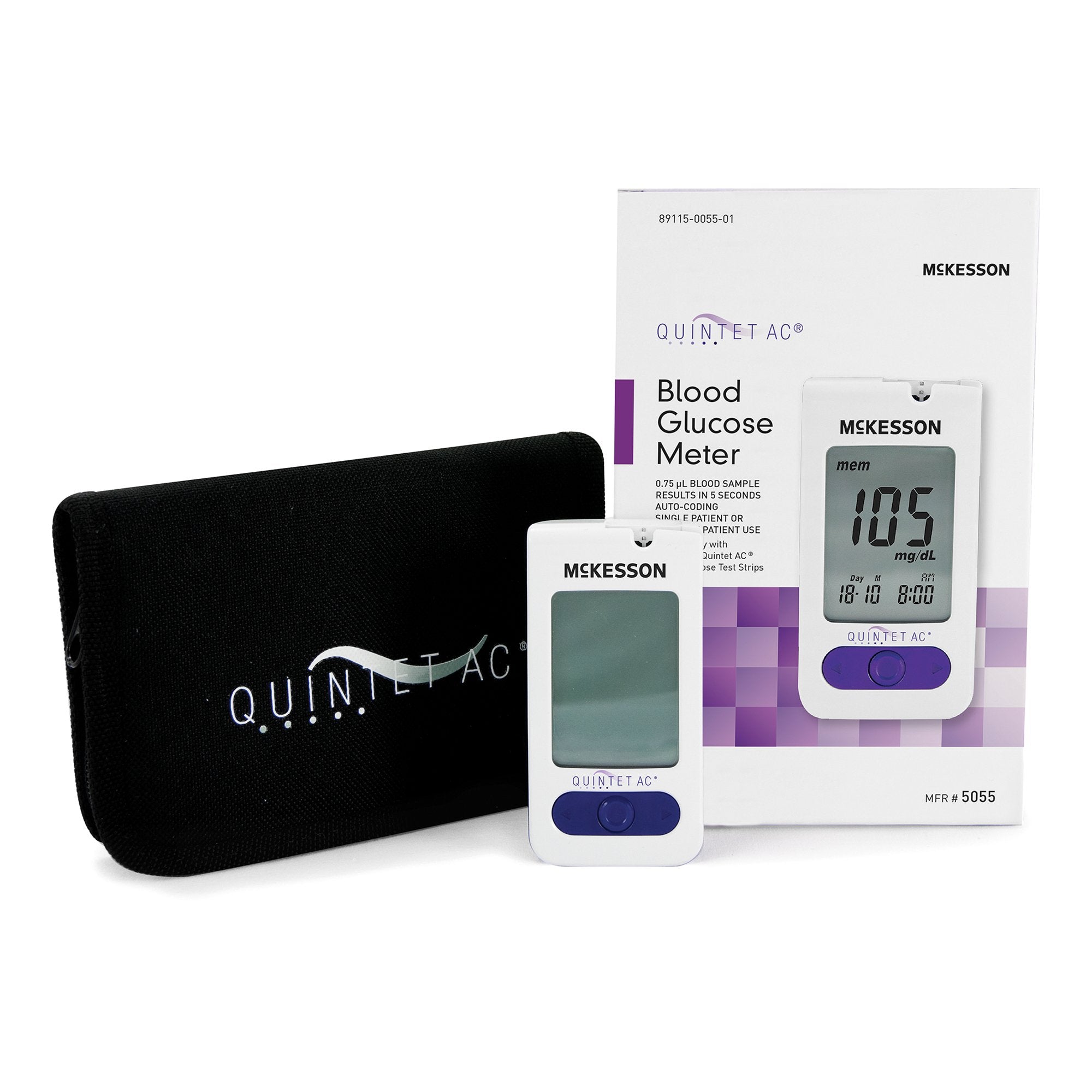 Blood Glucose Meter QUINTET AC 5 Second Results Stores up to 500 Results No Coding Required, Packaging Type- Case