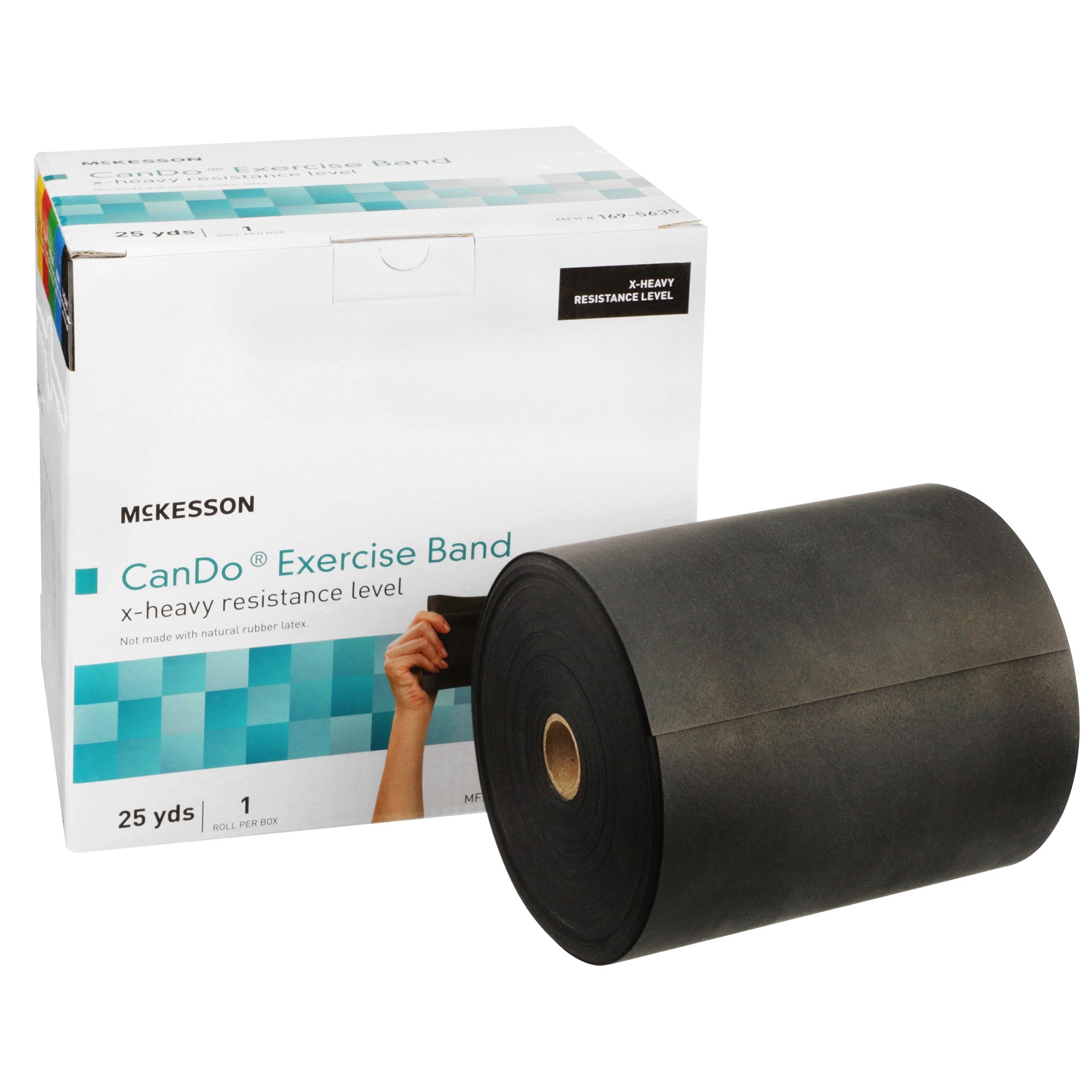 Exercise Resistance Band McKesson CanDo Black 5 Inch X 25 Yard X-Heavy Resistance, Packaging Type- Each