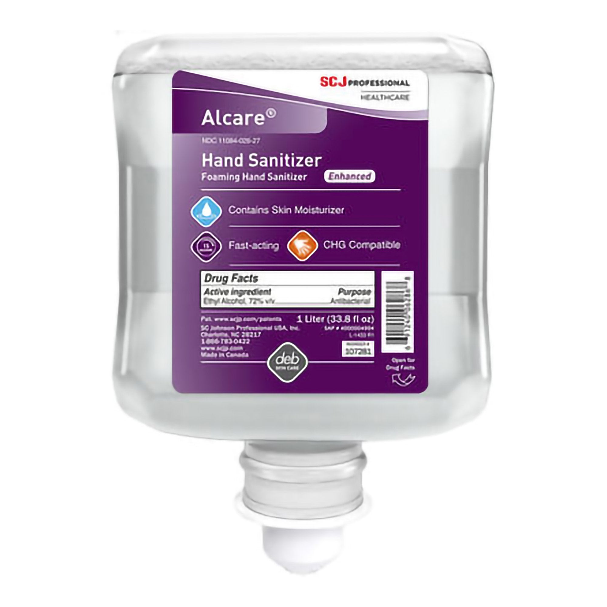 Hand Sanitizer Alcare Enhanced 1 Liter Ethyl Alcohol Foaming Dispenser Refill Bottle, Packaging Type- Case