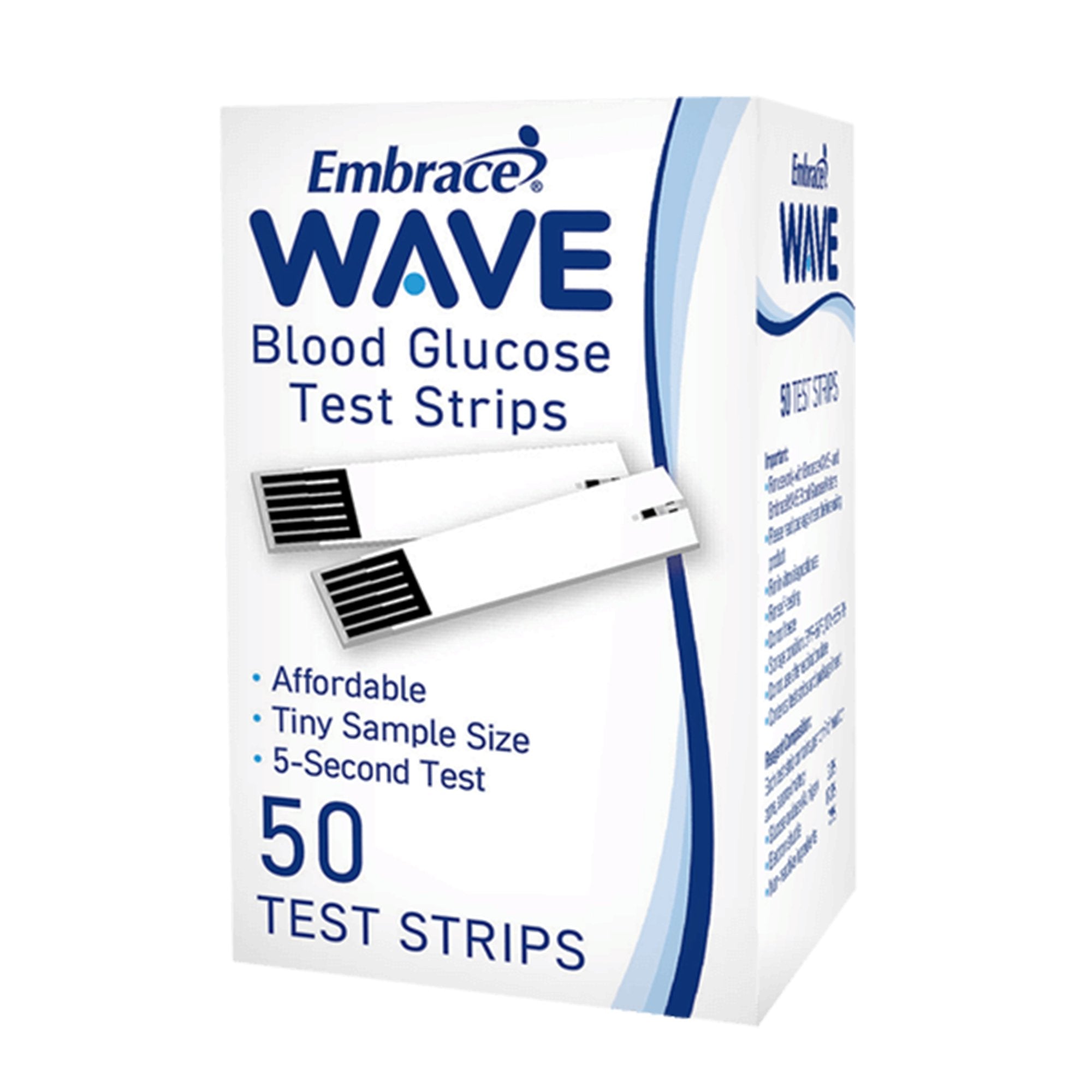 Blood Glucose Test Strips EmbraceWave 50 Strips per Pack