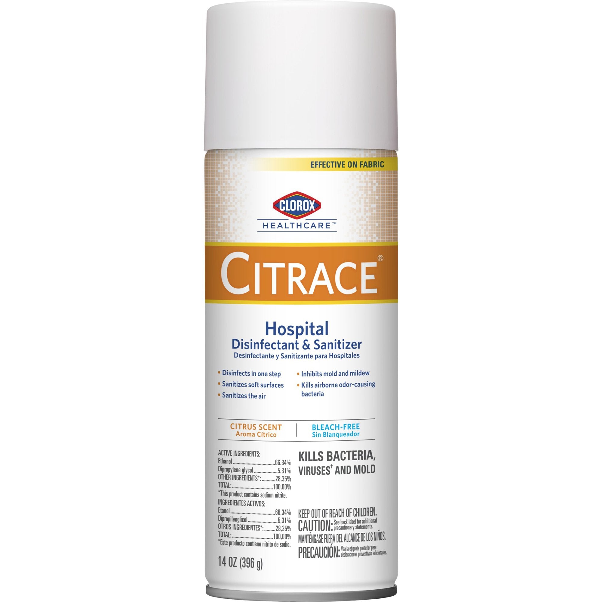 Clorox Healthcare® Citrace® Hospital Surface Disinfectant / Sanitizer Alcohol Based Aerosol Spray Liquid 14 oz. Can Citrus Scent NonSterile