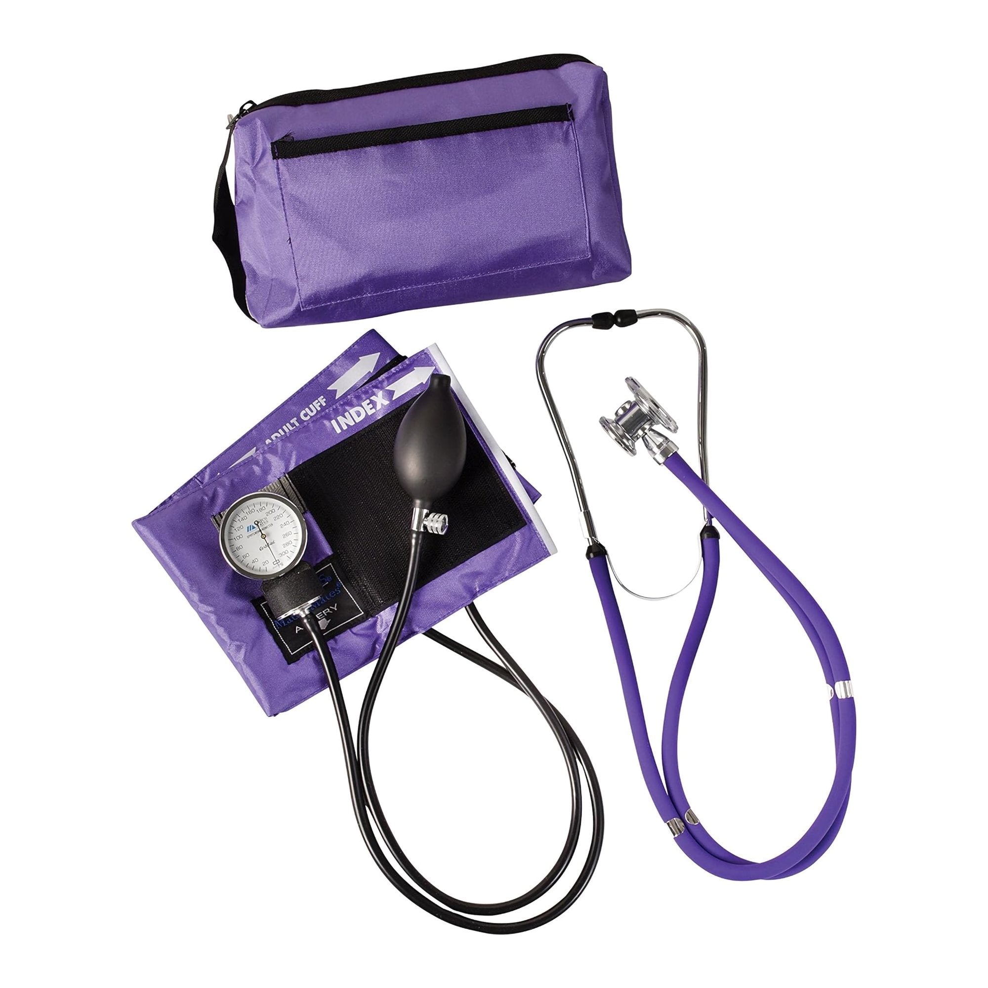 Reusable Aneroid / Stethoscope Set MatchMates Dual Head Sprague Stethoscope Palm Aneroid