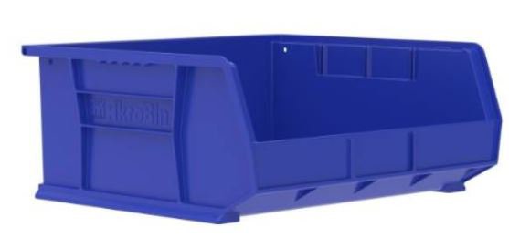 Storage Bin AkroBins Blue Plastic 7 X 14 3/4 X 16 1/2 Inch