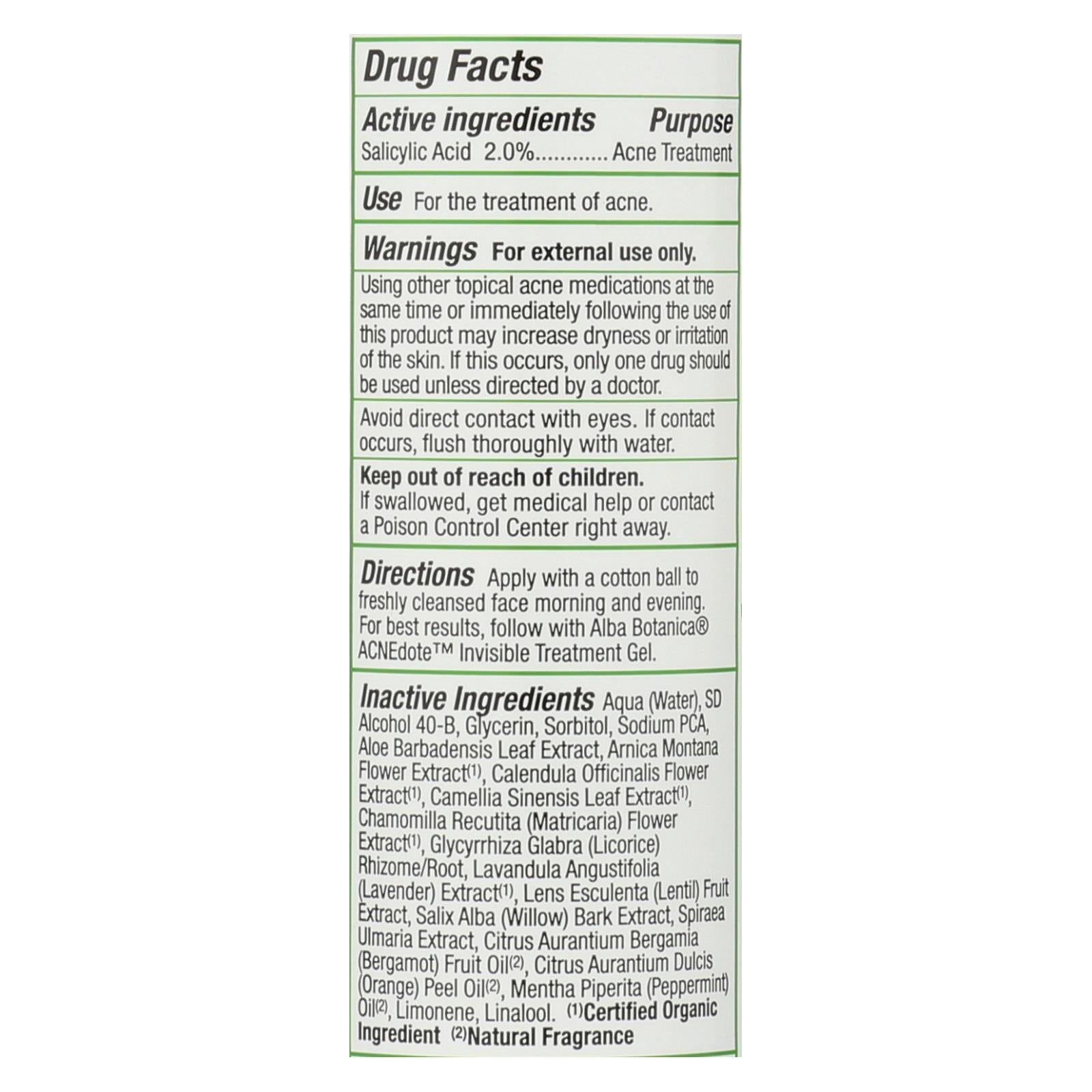 alba botanica acnedote deep clean astringent 6 oz