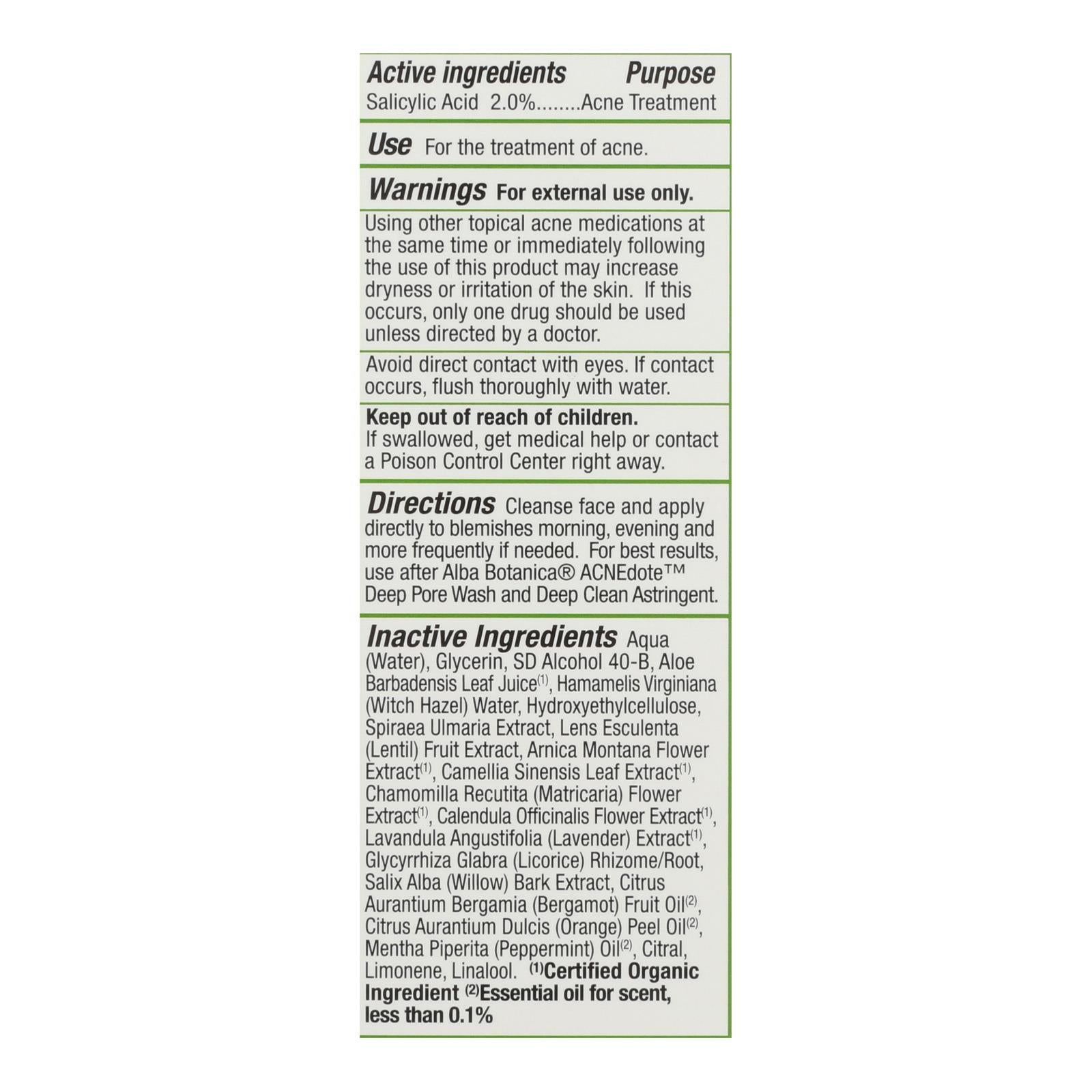 alba botanica natural acnedote invisible treatment gel 0 5 oz