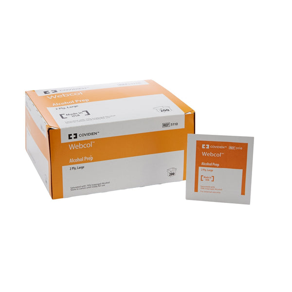 Alcohol Prep Pad Webcol 70% Strength Isopropyl Alcohol Individual Packet Large Sterile