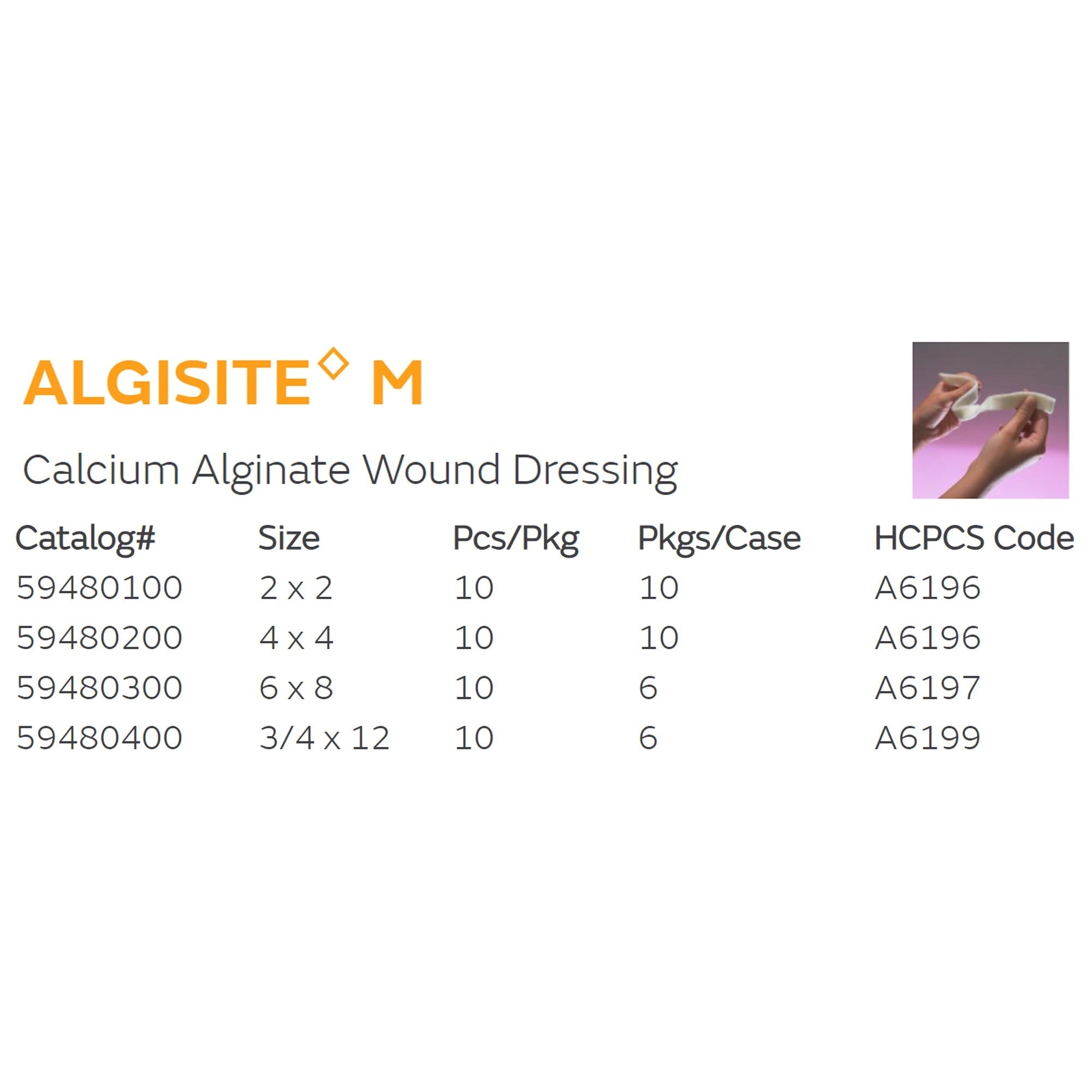 algisite m calcium alginate dressing 6 x 8 inch algisite m alginate dressing mk373245bx