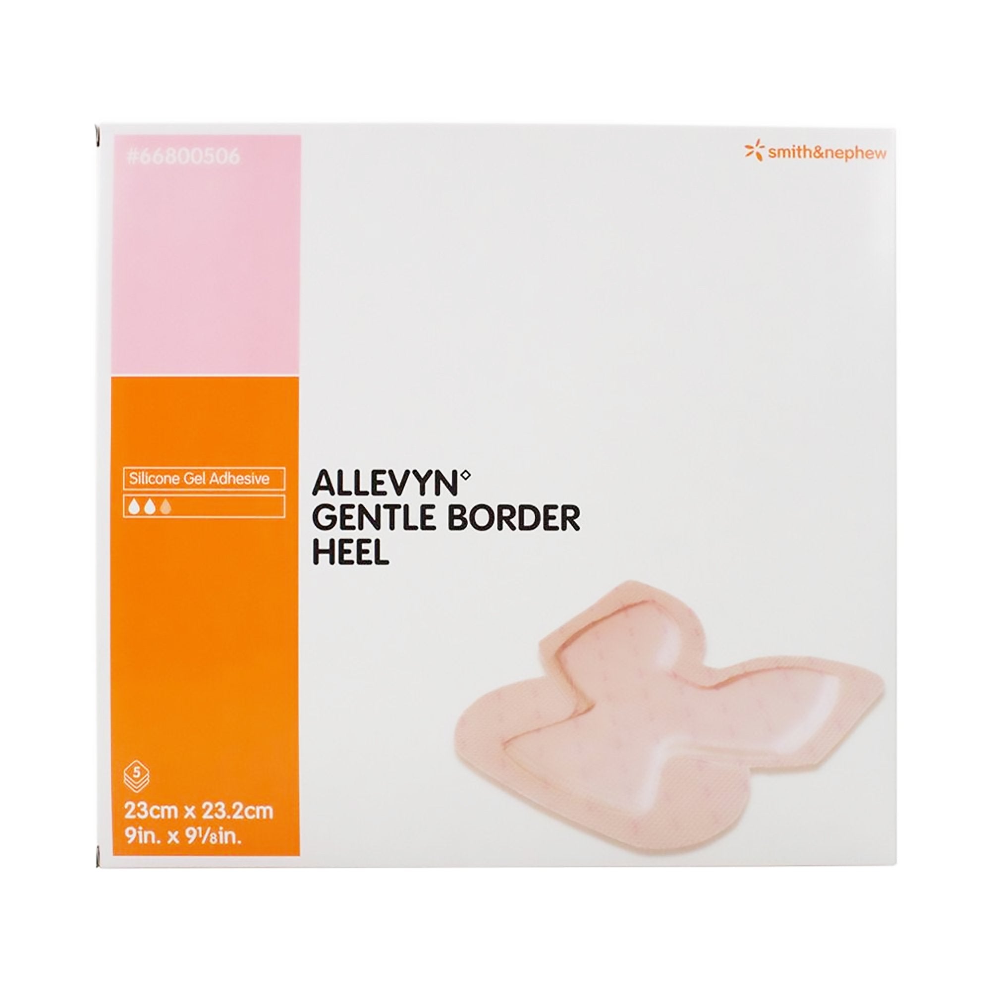 Foam Dressing Allevyn Gentle Border Heel 9 X 9 1/8 Inch With Border Film Backing Silicone Gel Adhesive Heel Sterile