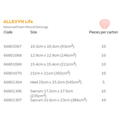 allevyn life silicone adhesive with border silicone foam dressing 8 x 9 inch allevyn life foam dressing mk839952ea