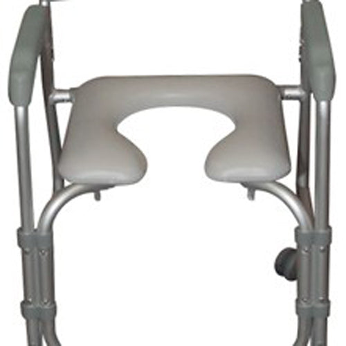 aluminum shower chair commode with casters knockdown