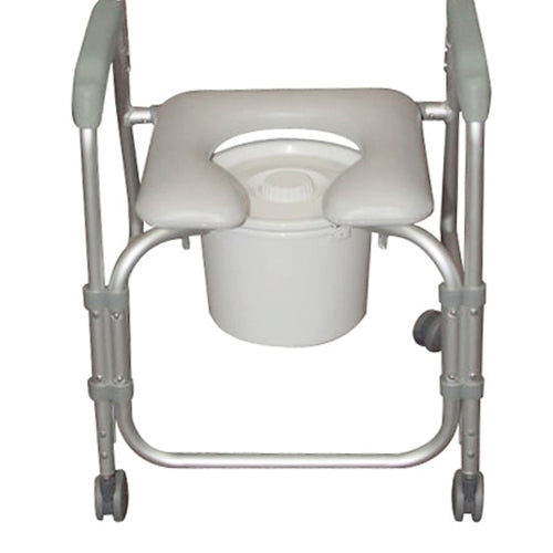 aluminum shower chair commode with casters knockdown