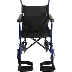 Probasics Aluminum Transport Wheelchair with Padded full-length permanent armrests and Swing-away Footrests ,Composite 8" Wheels ,300 lbs Weight Capacity ,TCA1916BL